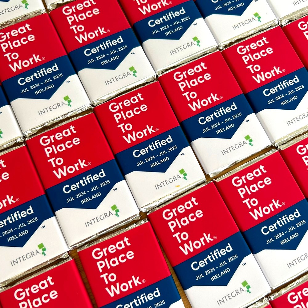 Integra Great Place To Work certified chocolate bars