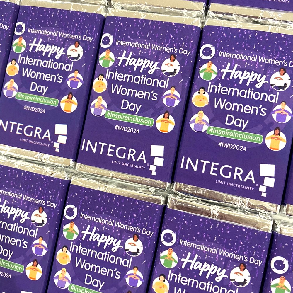 Integra International Women's Day chocolate bars